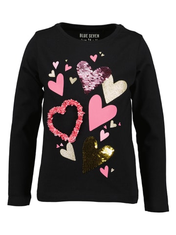 Blue Seven Longsleeve in Schwarz/ Pink