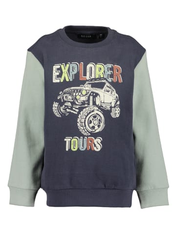 Blue Seven Sweatshirt in Dunkelblau/ Grün