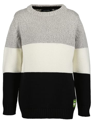 Blue Seven Pullover in Schwarz/ Creme/ Grau