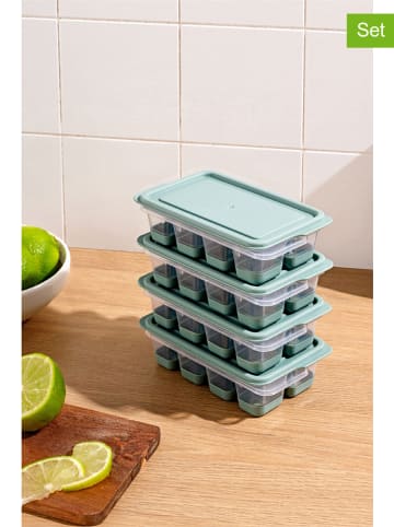 Violeta Home 4er-Set: Eiswürfelformen in Grün - (B)7,5 x (H)3,5 x (T)12,5