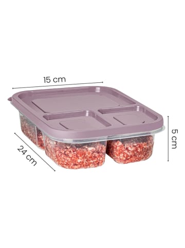 Violeta Home 6-delige set: voorraadcontainers roze - (B)24 x (H)5 x (D)15 cm