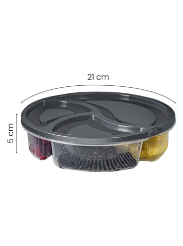 Violeta Home 8-delige set: voorraadcontainers antraciet - (H)5 x Ø 21 cm