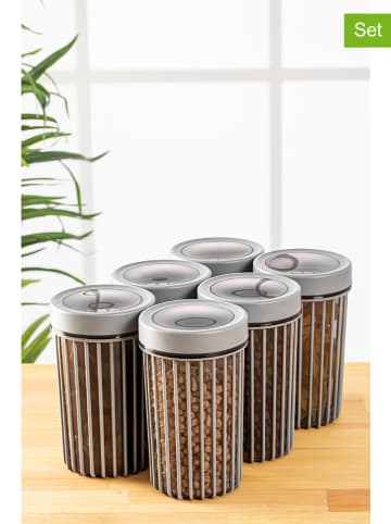 Violeta Home 6er-Set: Vorratsbehälter in Grau - 1,1 l
