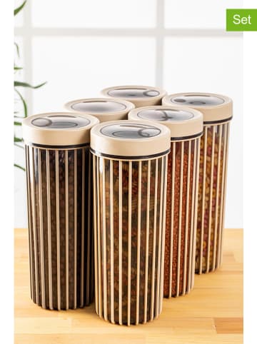 Violeta Home 6-delige set: voorraadcontainers beige - 1,7 l