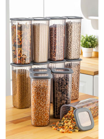 Violeta Home 12-delige set: voorraadcontainers grijs - (B)10 x (H)24,5 x (D)10 cm