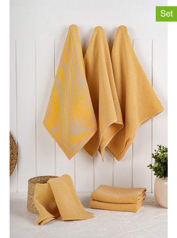 Violeta Home 6er-Set: Geschirrtücher in Gelb - (L)76 x (B)43 cm