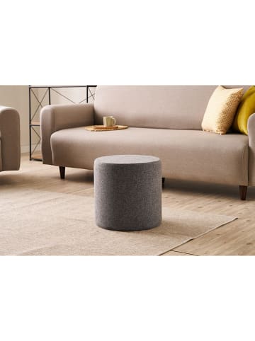 HanahHome Poef "Bitez" antraciet - (H)40 x Ø 40 cm