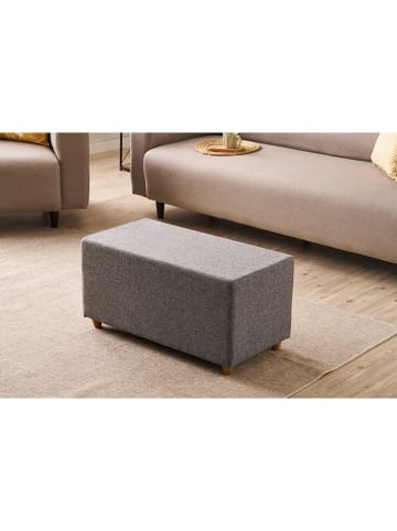HanahHome Puf "Urla" w kolorze antracytowym - 80 x 40 x 40 cm