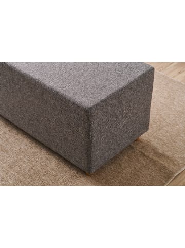 HanahHome Pouf "Urla" in Anthrazit - (B)80 x (H)40 x (T)40 cm