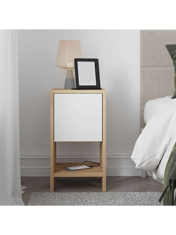 Scandinavia Concept Nachtkastje "Ema" wit/beige - (B)30 x (H)55 x (D)27 cm