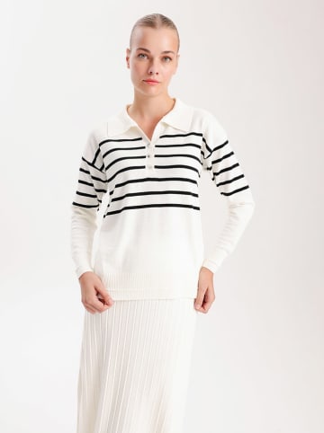 BGN Pullover in Creme/ Schwarz