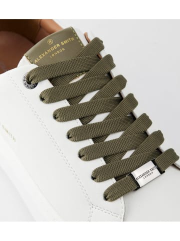 ALEXANDER SMITH Leren sneakers wit/kaki