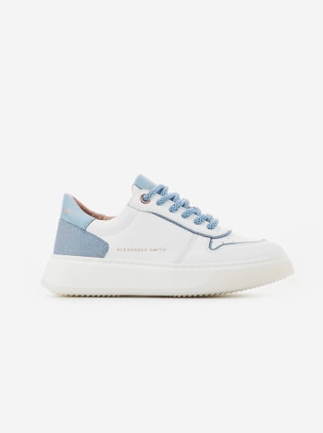 ALEXANDER SMITH Leren sneakers wit/lichtblauw