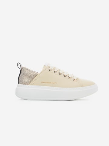 ALEXANDER SMITH Skórzane sneakersy w kolorze beżowym