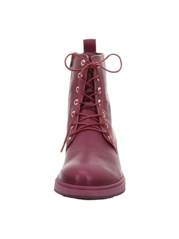 Think! Skórzane botki w kolorze różowym