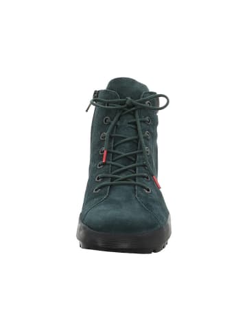 Think! Leder-Ankle-Boots in Blau/ Grün