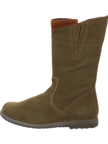 Think! Leder-Stiefel in Khaki