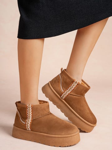 Foreverfolie Winterboots in Hellbraun
