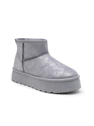 Foreverfolie Botki zimowe w kolorze srebrnym