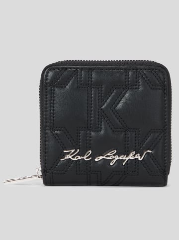 Karl Lagerfeld Leder-Geldbörse in Schwarz