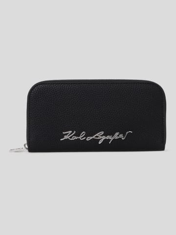 Karl Lagerfeld Leder-Geldbörse in Schwarz