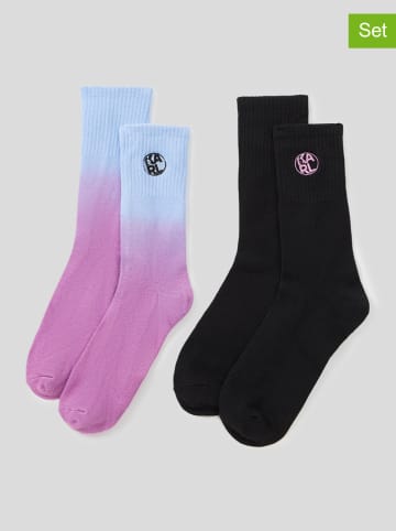 Karl Lagerfeld 2er-Set: Socken in Pink/ Schwarz