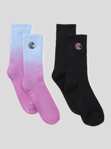 Karl Lagerfeld 2er-Set: Socken in Pink/ Schwarz