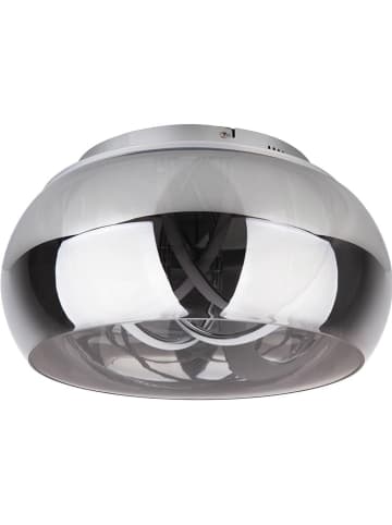 näve LED-Deckenleuchte "Malou" in Silber/ Grau - (H)22 x Ø 45 cm