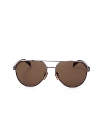 David Beckham Herren-Sonnenbrille in Silber/ Hellbraun