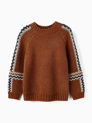 ZIPPY Pullover in Hellbraun