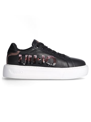 Liu Jo Leder-Sneakers in Schwarz