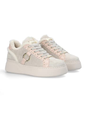 Liu Jo Skórzane sneakersy w kolorze beżowym