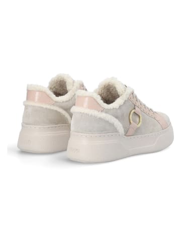 Liu Jo Skórzane sneakersy w kolorze beżowym