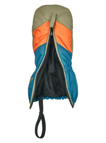 Playshoes Funktionsfäustlinge in Blau/ Orange/ Khaki