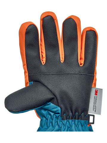 Playshoes Fingerhandschuhe in Blau/ Orange/ Khaki