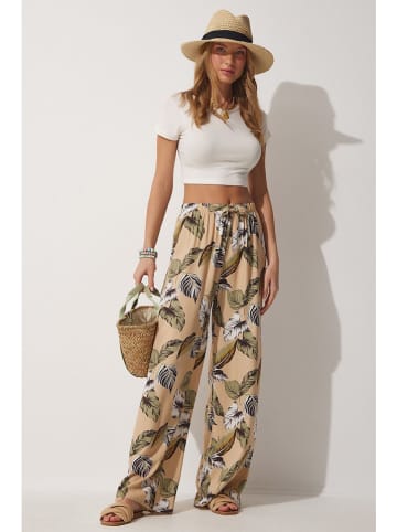 Happiness Istanbul Marlenehose in Beige/ Khaki