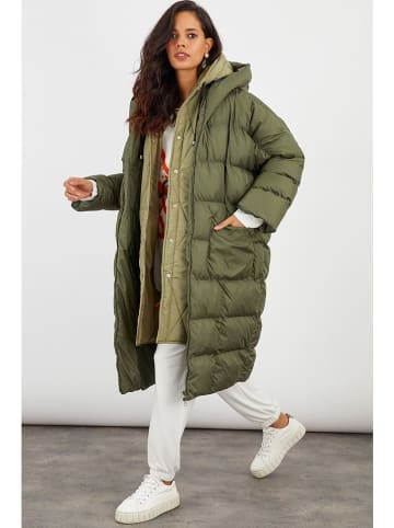 Cool and sexy Doorgestikte mantel groen