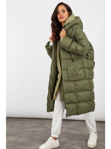 Cool and sexy Doorgestikte mantel groen