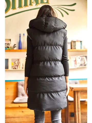 Olalook Wende-Longweste in Schwarz/ Beige