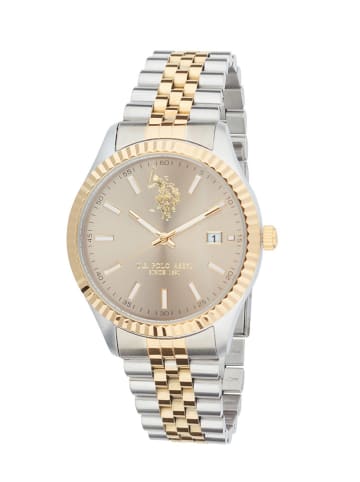 U.S. Polo Assn. Quarzuhr in Silber/ Gold/ Beige