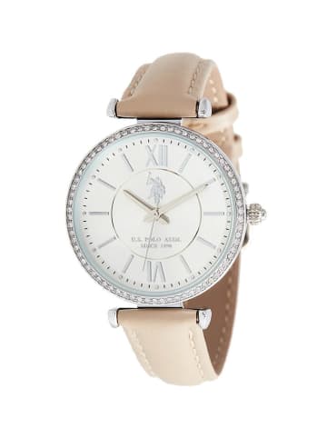 U.S. Polo Assn. Kwartshorloge beige/zilverkleurig/wit