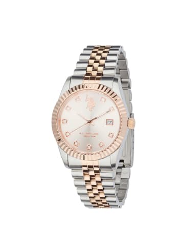 U.S. Polo Assn. Quarzuhr in Silber/ Gold/ Creme