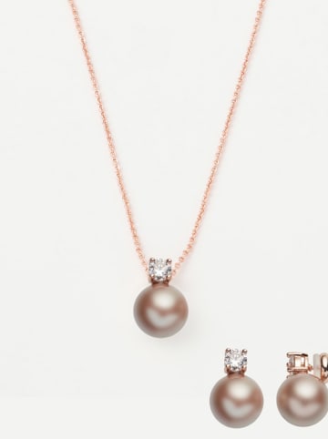 U.S. Polo Assn. 2tlg. Schmuckset: Rosévergold. Halskette und Ohrstecker