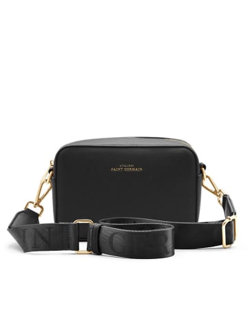 ATELIERS SAINT GERMAIN Leder-Umhängetasche in Schwarz - (B)21 x (H)14 x (T)6 cm