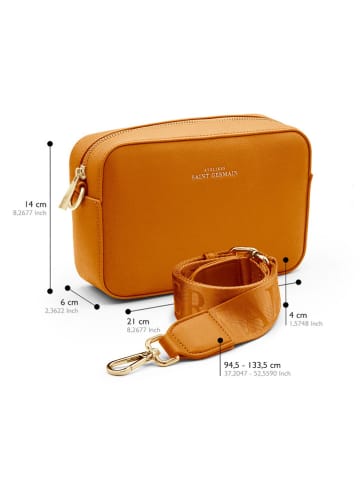 ATELIERS SAINT GERMAIN Leder-Umhängetasche in Hellbraun - (B)21 x (H)14 x (T)6 cm