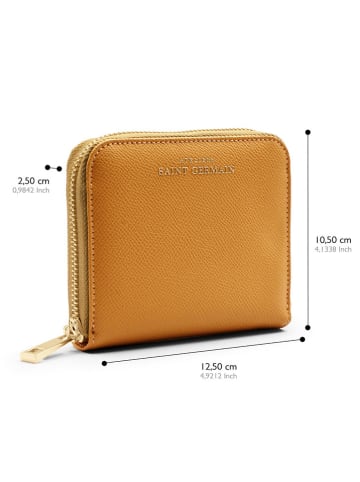 ATELIERS SAINT GERMAIN Leder-Geldbörse in Hellbraun - (B)12,5 x (H)10,5 x (T)2,5 cm