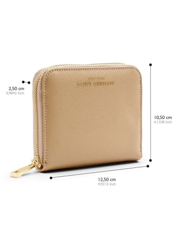 ATELIERS SAINT GERMAIN Leder-Geldbörse in Beige - (B)12,5 x (H)10,5 x (T)2,5 cm