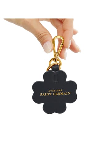 ATELIERS SAINT GERMAIN Leder-Schlüsselanhänger in Schwarz - (L)12 cm