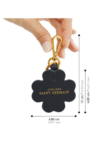 ATELIERS SAINT GERMAIN Leder-Schlüsselanhänger in Schwarz - (L)12 cm
