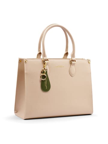 ATELIERS SAINT GERMAIN Skórzany brelok w kolorze khaki do kluczy - dł. 14 cm